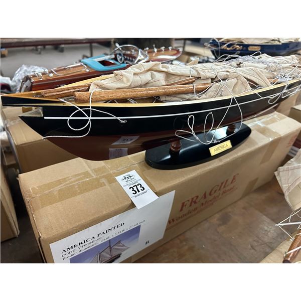 America Painted 24"  Sailboat Model w/Box