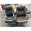 Image 1 : Black/Brown Leather Office Chairs - 2