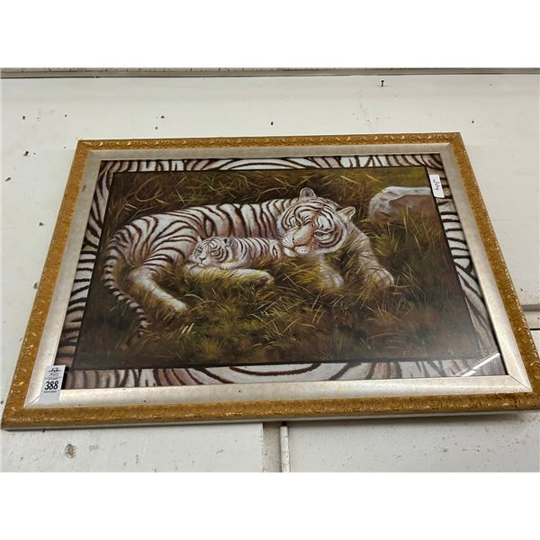 Framed Tigers Wall Art - 30"  X  36"