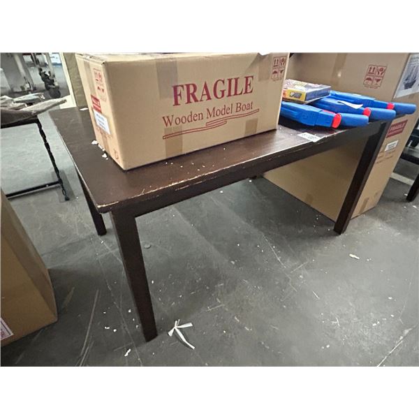 Dark Oak Rectangular Work Table - Needs Finished