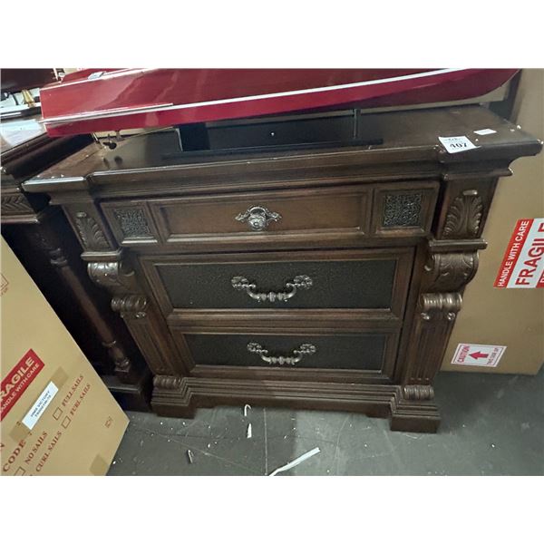 Dark Oak Carved Burl Trim  1/2 Chest