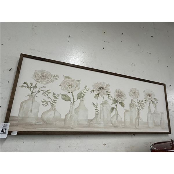 Oil On Board Floral Wall Art - 18"  X  48"