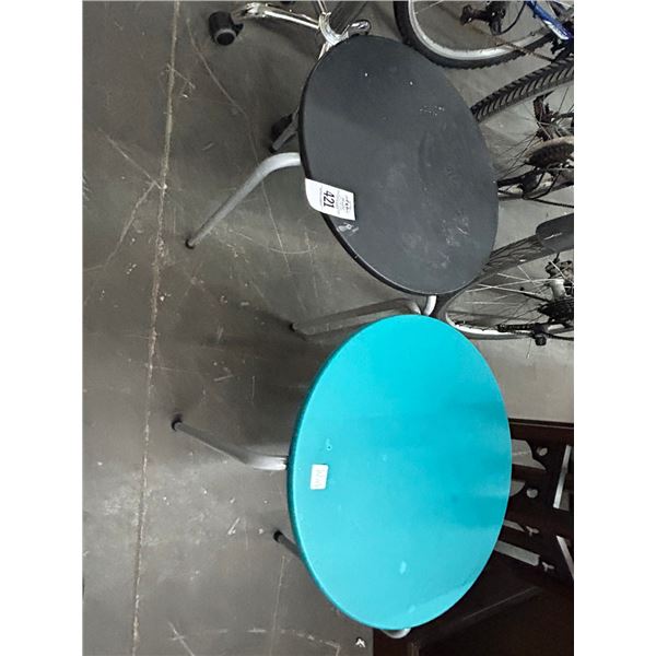 Contemporary Bllue/Black End Tables - 2