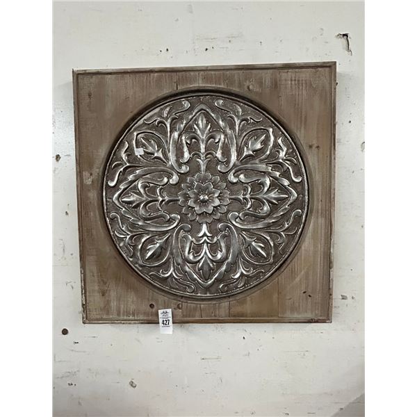 Wooden Framed Metal Medallion - 30"  X  30"