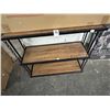 Image 1 : Oak Style w/Black Metal Chain Trim - Hall Shelf