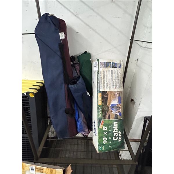 8'  X  10'  Family Cabin Tent w/Shade Camp, Camp Chairs