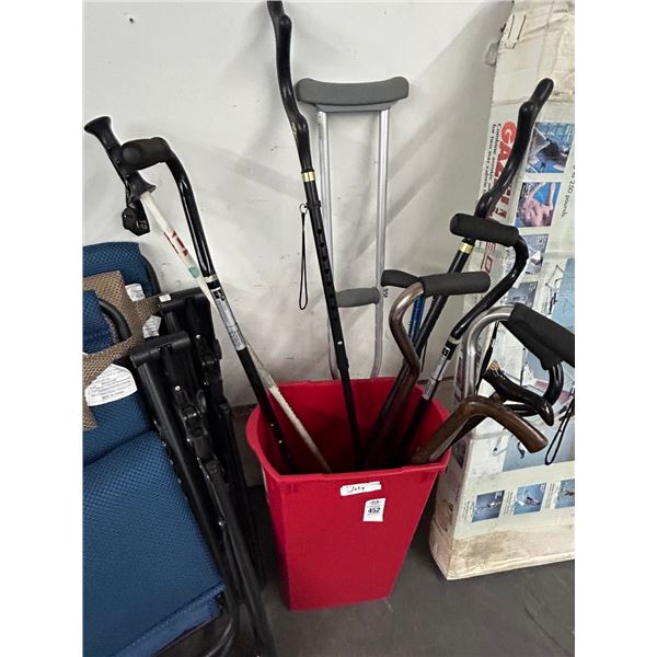Waste Can, Crutches, Canes