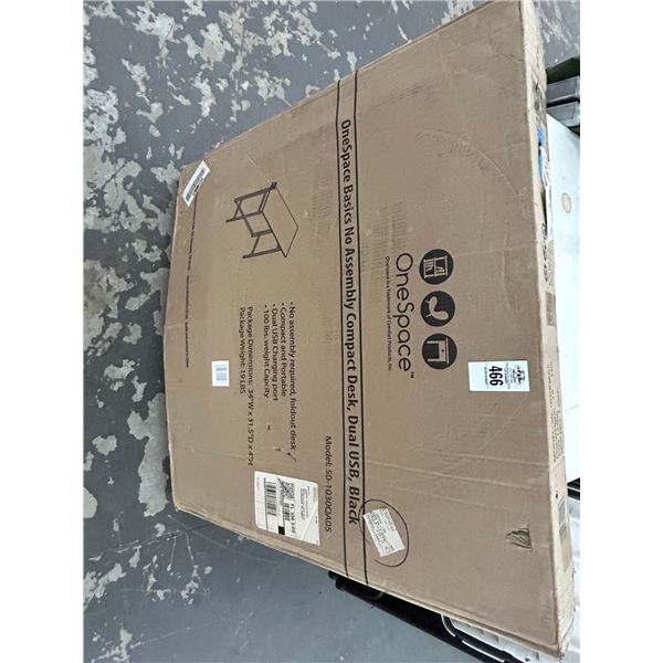 One Space No Assembly Compact Desk in Box - Black