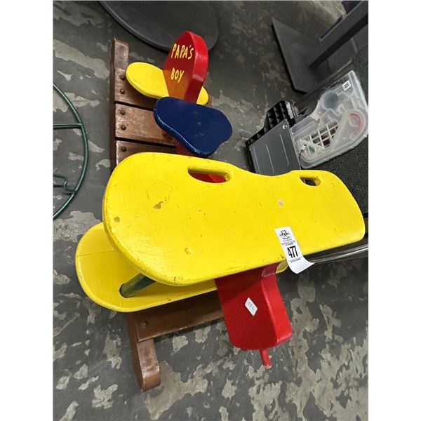 Poppa Boys Wooden Biplane Child's Rocker