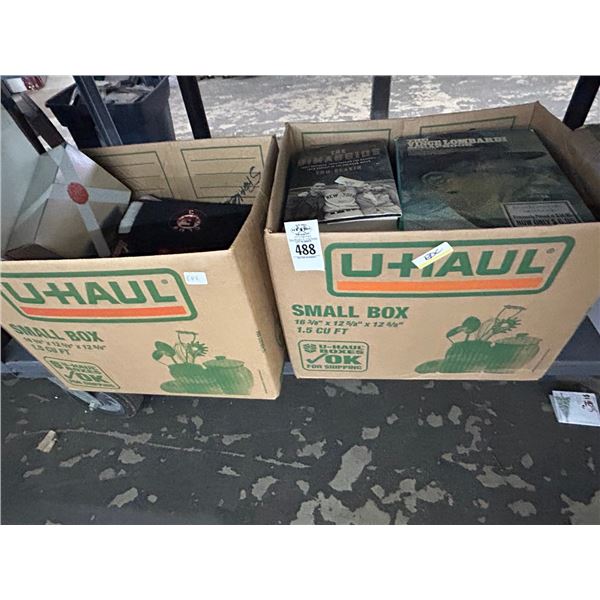 Asst. Hard Back Books, Home Goods - 2 Boxes