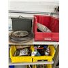 Image 1 : Circle Saw Blades,  3 Bins w/Spring Clamps, Asst. Tools - 2 Shelves