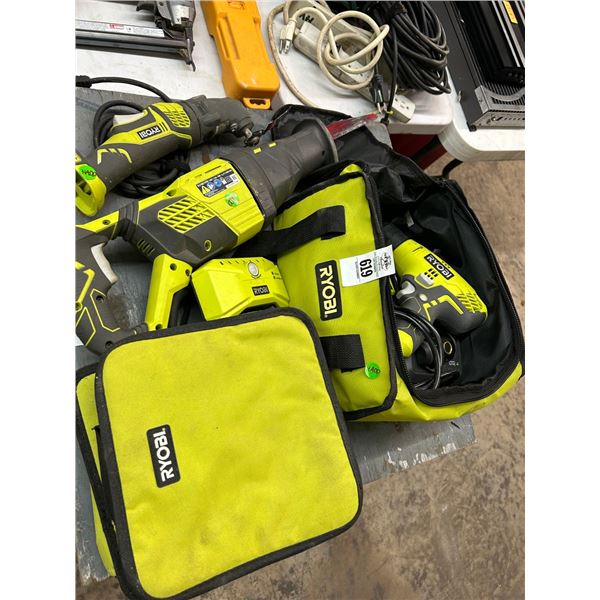 Ryobi Electric Drill, Cordless Sawzall, Multi Tool, Battery/Chargers