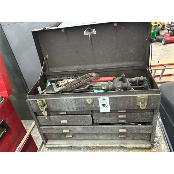 Vintage Machinist Toolbox w/Asst. Tools