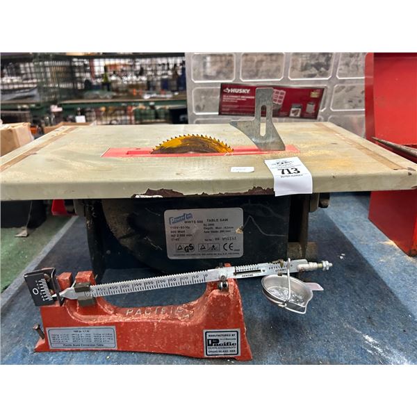 Small Table Saw, Scale