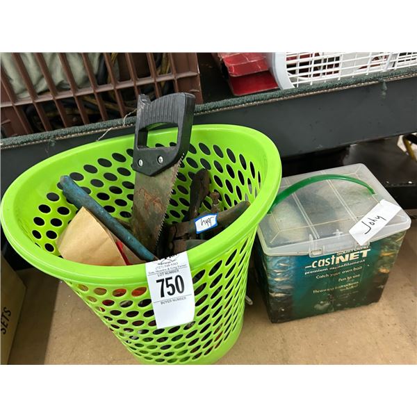 Basket w/Hand Tools, Cast Net