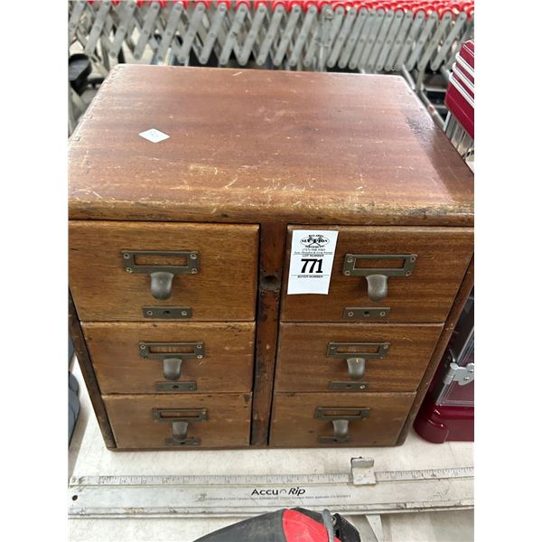 Vintage Oak 6 Drawer Card Cabinet