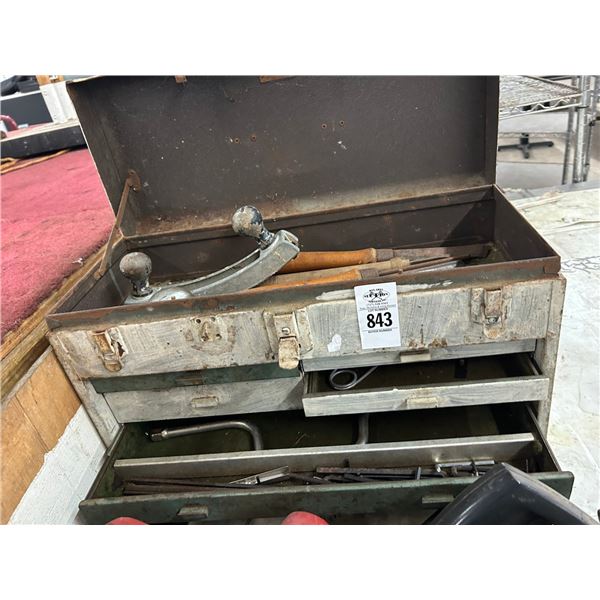 Metal Toolbox w/Some Tools, Lathe Tools