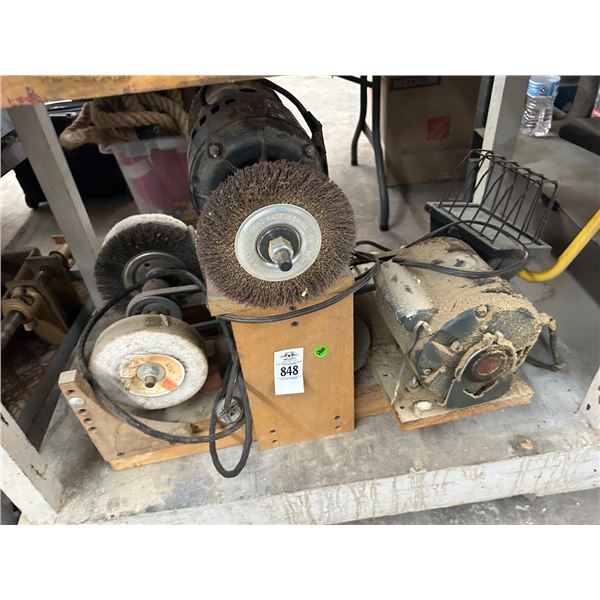 Bench Grinder, Wire Wheel Set, Flood Light