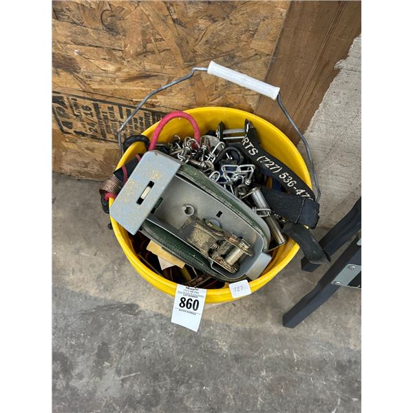 Bucket w/Asst. Chains, Tie Downs