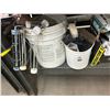 Image 2 : Buckets w/Chaulk Guns, Brooms, Supplies