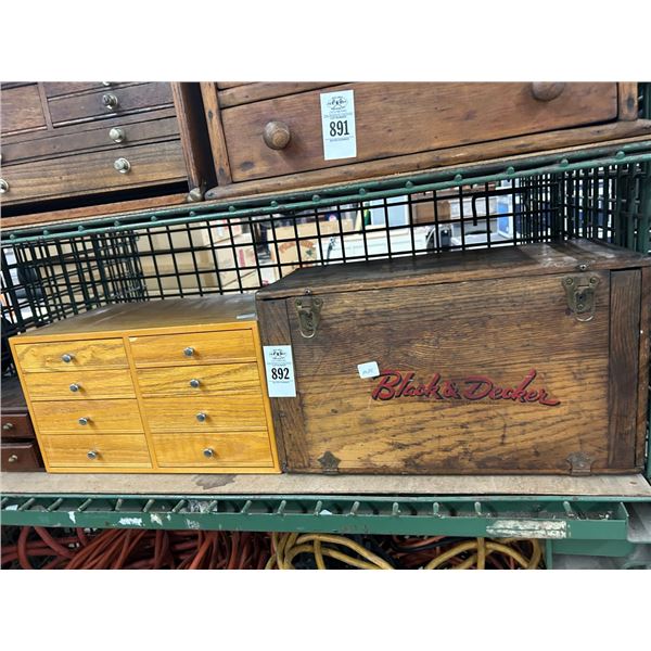 Vintage B&D Toolbox, Small Cabinets on Shelf