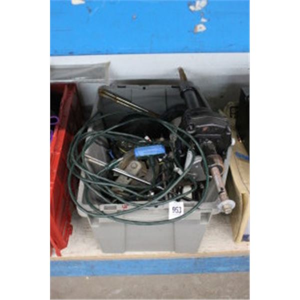 Bin w/Mobility Cart Drive Axle, Electric Motor, Caster, Tools