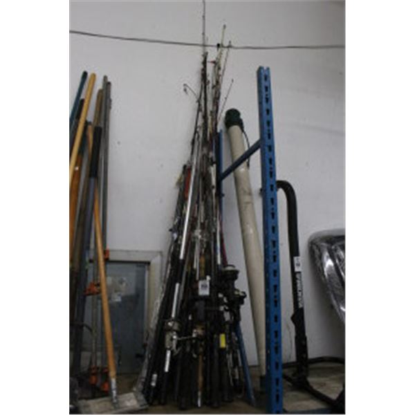 Large Lot of Fishing Poles, Gaf Hook