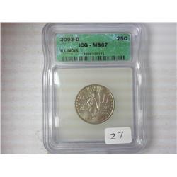 2003-D Illinois Quarter ICG MS67