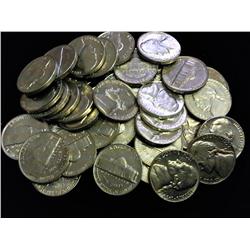 Roll Of 40 Assorted 1959-69 Jefferson Nickels UNC