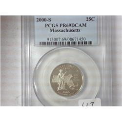 2000-S Massachusetts Quarter PCGS PR69DCAM