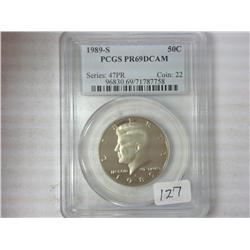 1989-S Kennedy Half PCGS PR69DCAM