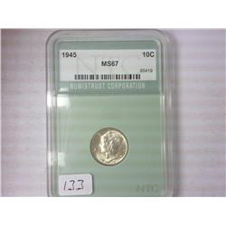 1945 Mercury Dime NTC MS67