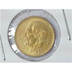 1945 Mexico 2 1/2 Peso Gold Coin .0602 Oz AGW