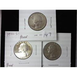 1969-S, 1971-S And 1972-S Washington Quarters