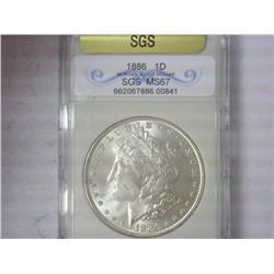 1886 Morgan Silver Dollar SGS MS67