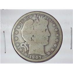 1907-D Barber Half Dollar