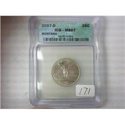 2007-D Montana Quarter ICG MS 67