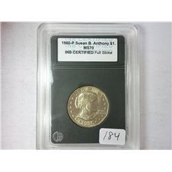 1980-P SBA Dollar INB MS70 Full Strike