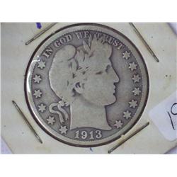 1913-S Barber Half Dollar