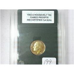 1982-S Roosevelt Dime INB PF70 Cameo
