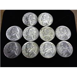 10-1942-P Jefferson 35% Silver War Nickels (EF-BU)