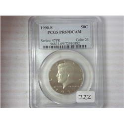 1990-S Kennedy Half Dollar PCGS PR69DCAM