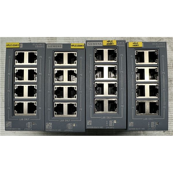 Lot of (4) Siemens #SCALANCE XB0008G Ethernet Switches