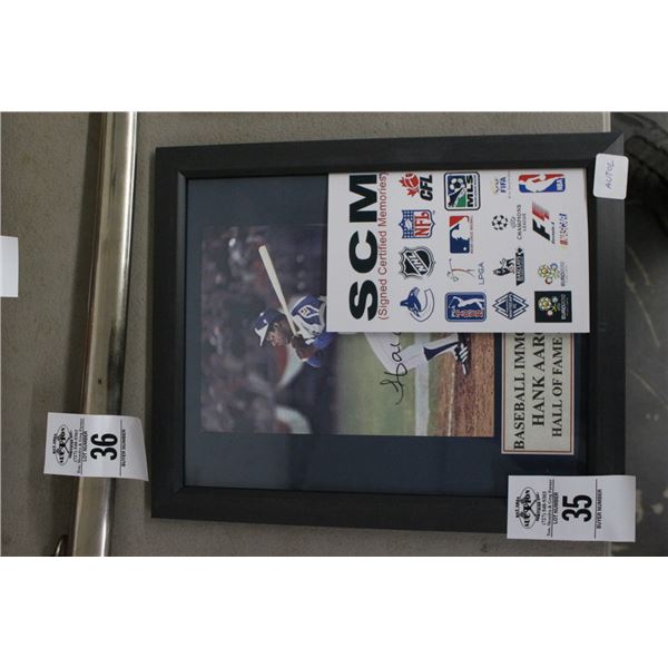 Hank Aaron Autographed Memorabilia w/COA