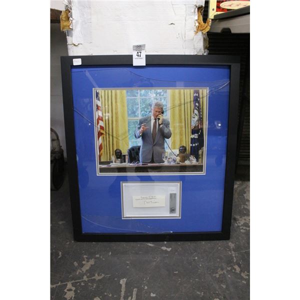 Bill Clinton Autographed Framed Memorabilia - Broken Pane