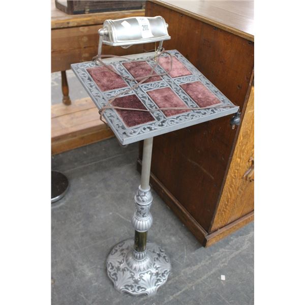 Ornate Cast Lecturn w/Lamp