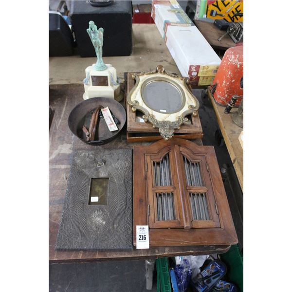 Vintage Framed Mirrors 5, Cast Tray, Trophy - No Shipping