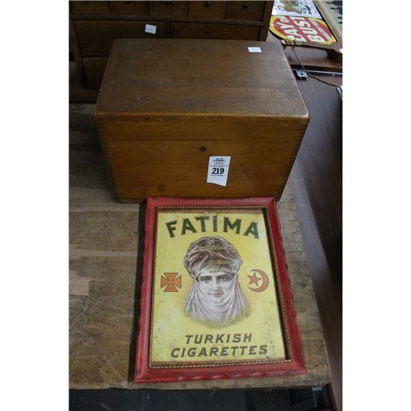 Fatima Cigarette Promotion, Wooden Storage Box, Vintage Tools