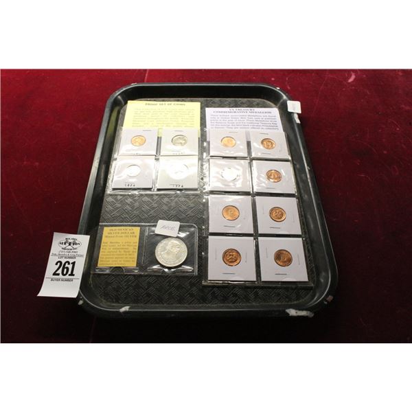 8 Medallions, Coin Proof Set, Mexican Silver Dollar