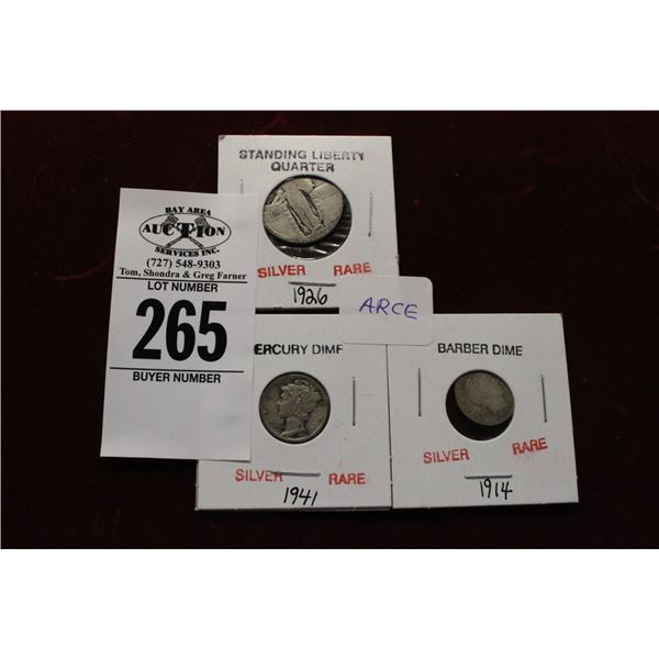 Standing Liberty Quarter, Liberty/Barber Dime Early 1800's